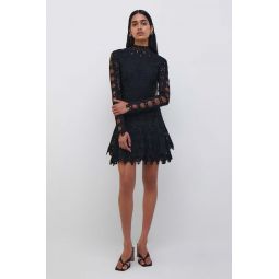 Joy Lace Mini Dress - Black