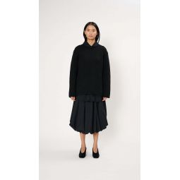 Asymmetric Wool Sweater - Black