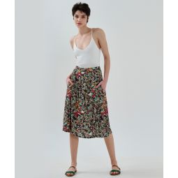 Girls Paint Print Woven Midi Skirt