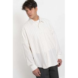 Executive Shirt - Beige Stripe Silk