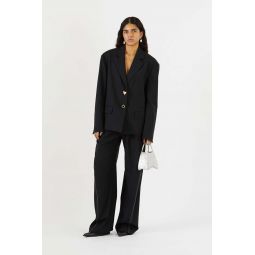Karyn Wool Blend Suiting Jacket - Black