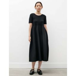 Pottery Cupro Short Sleeve Dress - Black
