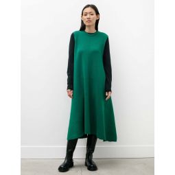 Wool Milan Sleeveless Dress - Grass