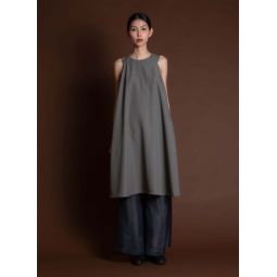 Mai A-Line Sleeveless Midi Pocket Dress - Dark Blue