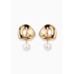 Large Sandra Earrings - Gold Vermeil/Pearl