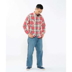 fade check work shirt - Red