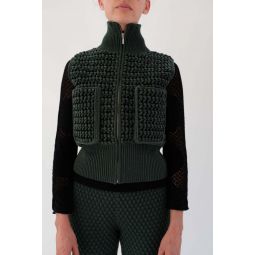 Marta Crochet Vest - Black/Pine