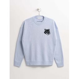 FOX HEAD INTARSIA COMFORT JUMPER sweater - SKY BLUE