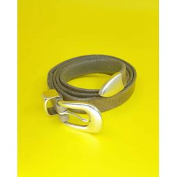 Leather 2cm Belt - Grey