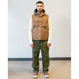 Polyester Fake Suede Field Vest - Khaki