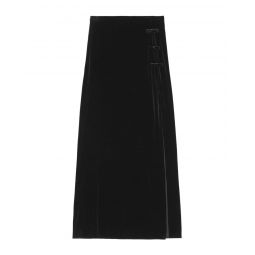 Velvet Jersey Small Bow Maxi Skirt