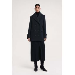 Soft Felted Wool Peacoat - Navy