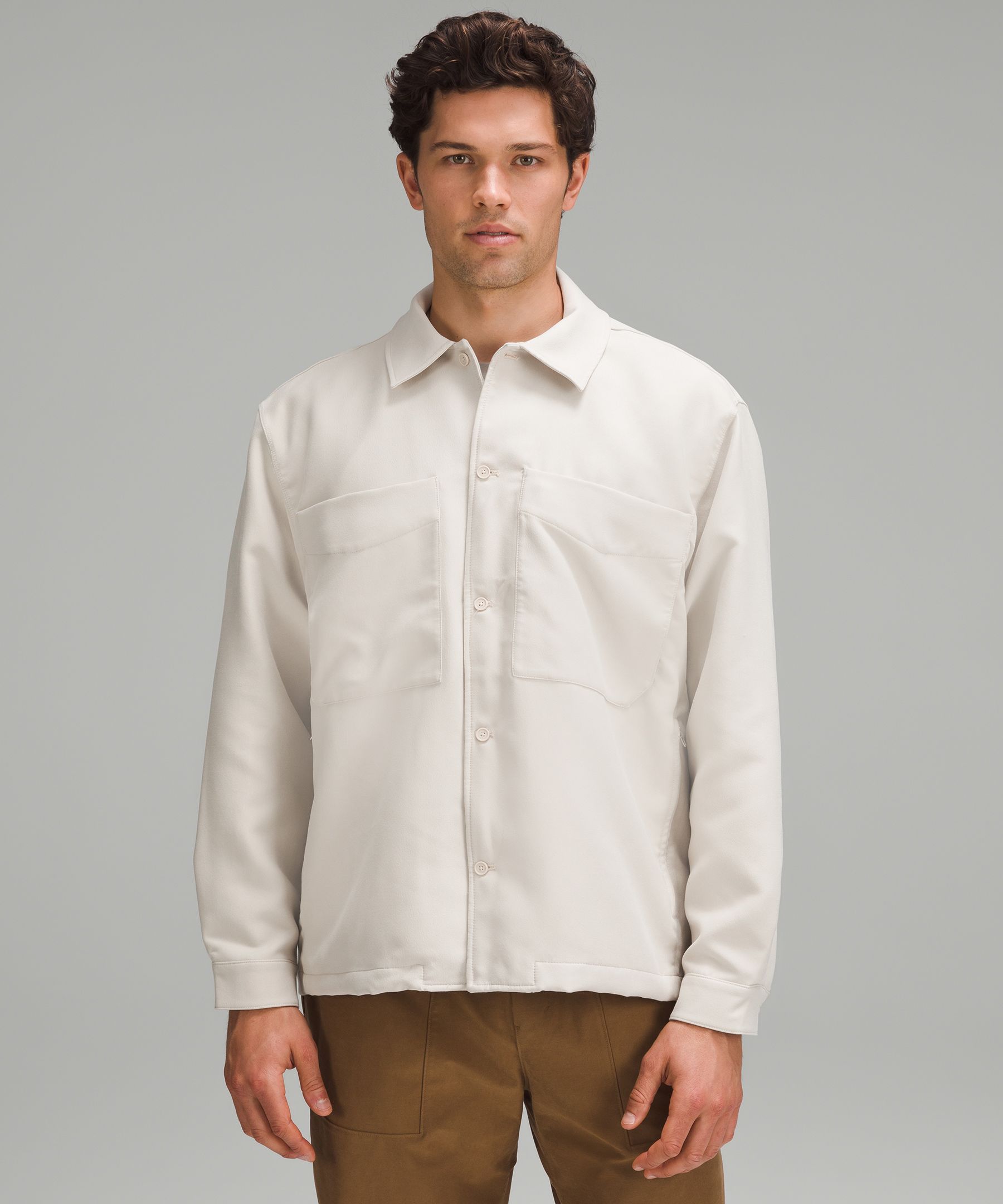 Sueded Camp Collar Overshirt