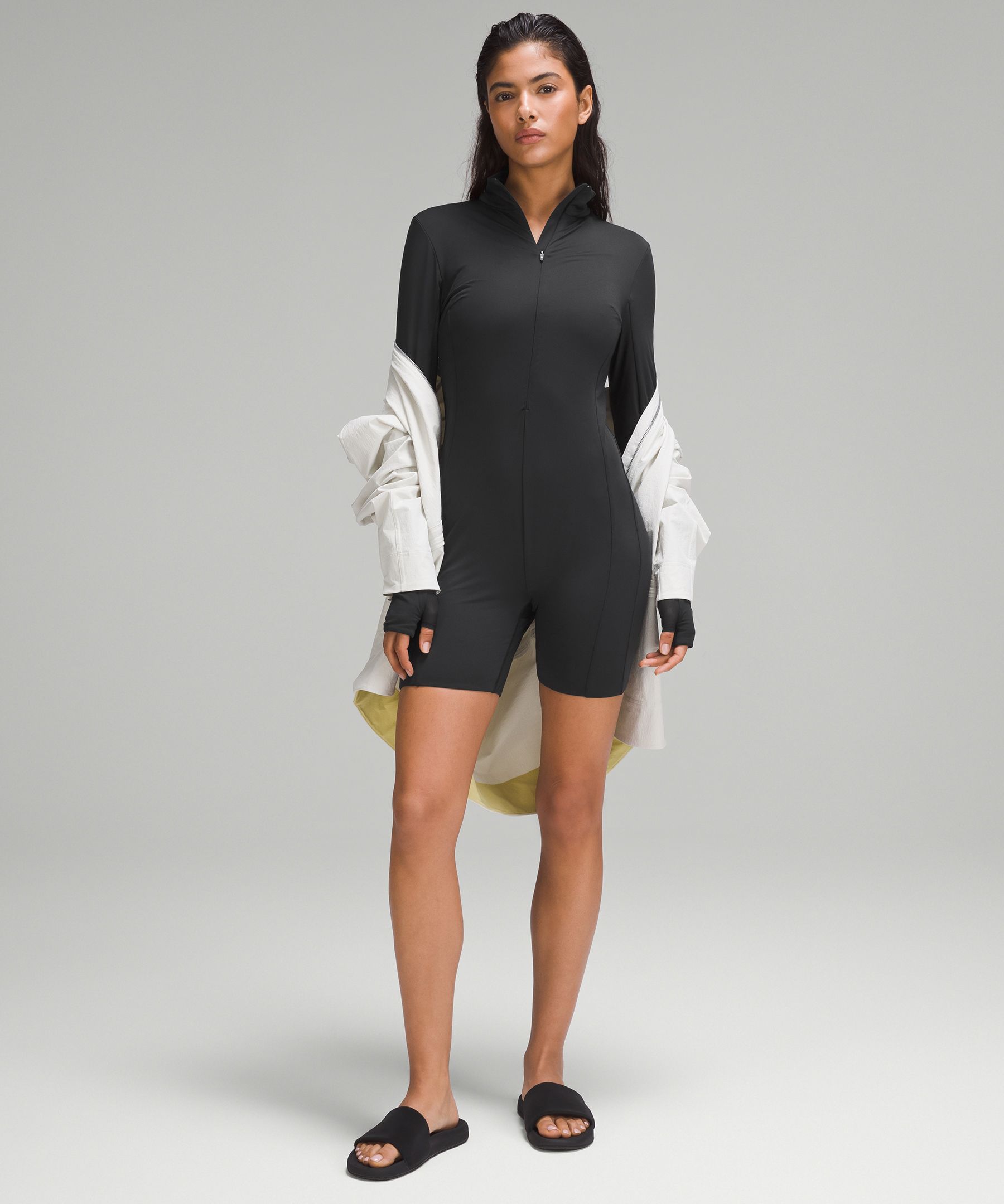 Tight-Fit Lined Long-Sleeve Onesie