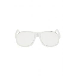 White Aviator Sunglasses 222111F005013