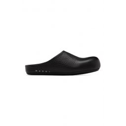 Black Leather Sabot Loafers 222379F121010