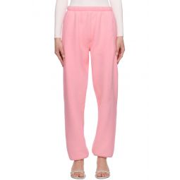 Pink Embossed Lounge Pants 231187F086001