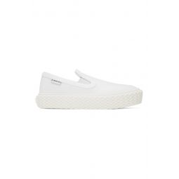 White Curbies Slip On Sneakers 231254M237019