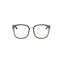 Black   Brown Square Glasses 231338F004006