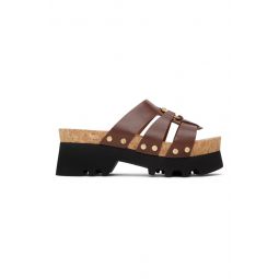 Brown Owena Platform Sandals 231338F124011