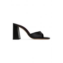 Black Sloane Leather Heeled Sandals 231386F125016
