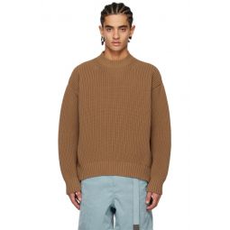 Brown Vented Sweater 231445M201004