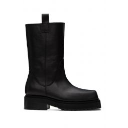 Black Stacked Boots 231830F113002
