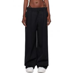 Black Pleated Trousers 232187F087005