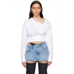 White Wrapped Front Shirt 232187F109001