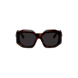 Tortoiseshell Maxi Medusa Biggie Sunglasses 232404F005026