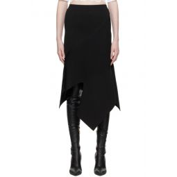 Black Asymmetric Midi Skirt 232471F092002