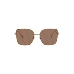 Gold Baguette Sunglasses 232693F005055