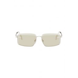White Rectangular Sunglasses 232693F005057