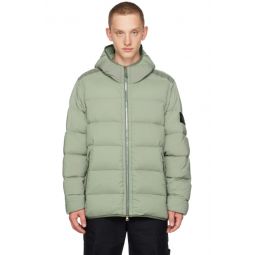 Green Seamless Tunnel Down Jacket 232828M178031