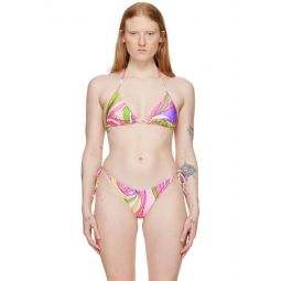 Multicolor Printed Bikini Top 241720F105001