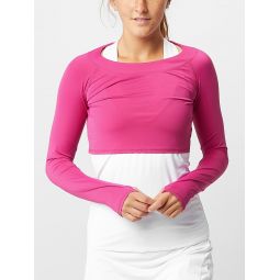 BloqUV Womens Crop Long Sleeve Top - Passion Pink