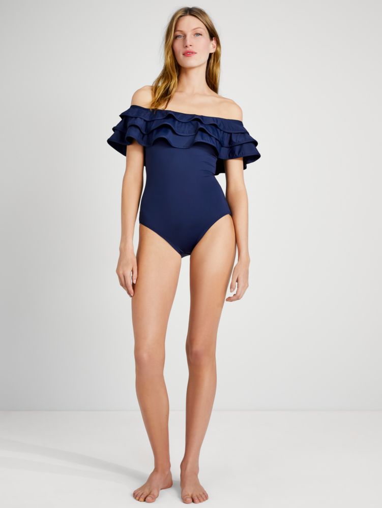 Palm Beach Ruffle Off The Shoulder One Piece
