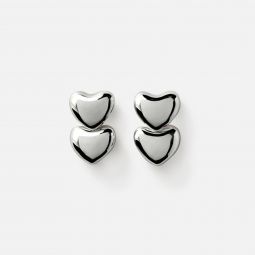 dual voluptuous heart earrings