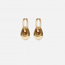 golden pebble earrings gold plated