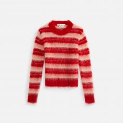 roundneck brushed stripe sweater