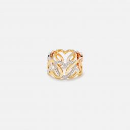 bague maille coeurs 3 ors heart ring