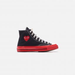 converse x comme des garcons cdg play red sole high top