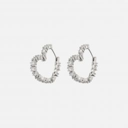 diamond heart bijoux hoop earrings