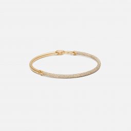 equinox bracelet in yellow gold with 2/3 pave white