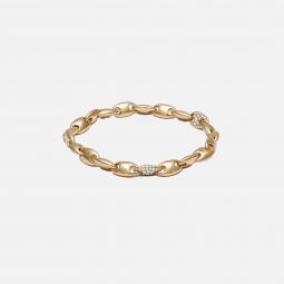 neo 7mm bracelet in yellow gold and white diamonds