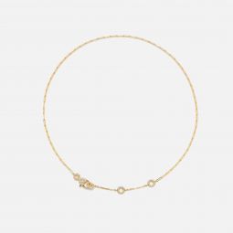 solitaire donut necklace in 18k yellow gold