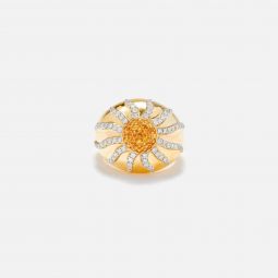 les soleils sun dome ring in 18k yellow gold