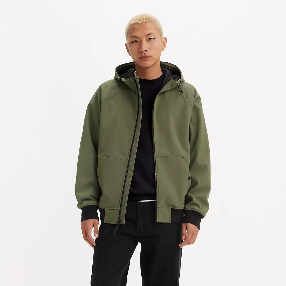 Soft Shell Hoodie Bomber Jacket