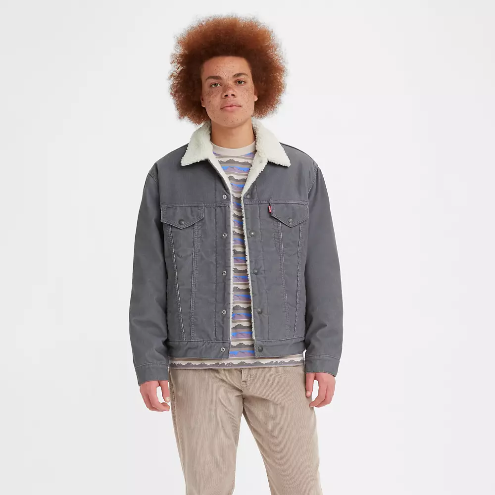 Vintage Relaxed Fit Sherpa Corduroy Trucker Jacket