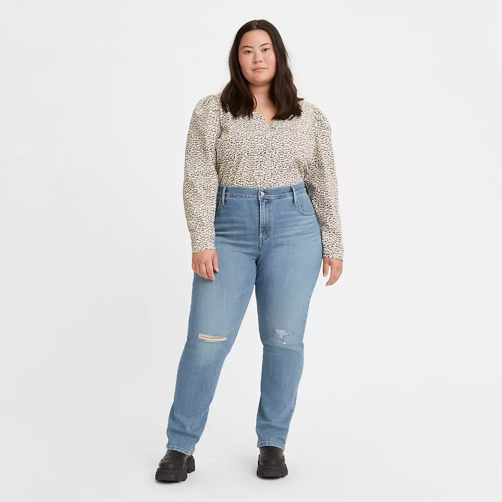 724 High Rise Slim Straight Womens Jeans (plus)